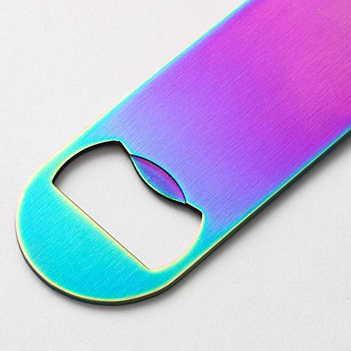 Yfs 7" Heavy Duty Stainless Steel Flat Bottle Opener, Black Simple And Effective Beer Openers #TOP5