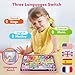 Trilingual Learning Toy Tablet with Music & Sound, Montessori Speech Therapy Toys for 1 Year Old Girl Boy Musical Baby Toy 12-18 Months Toddler Girl Toys Age 1-2 2-3 Birthday Gifts (Pink)