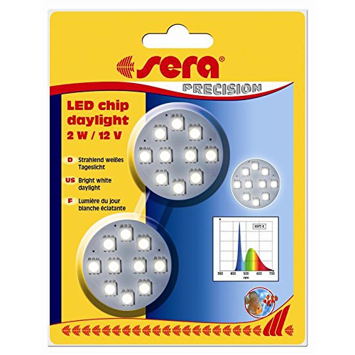 sera LED chip daylight – Luz de día con énfasis en el espectro azul (blanco frío).