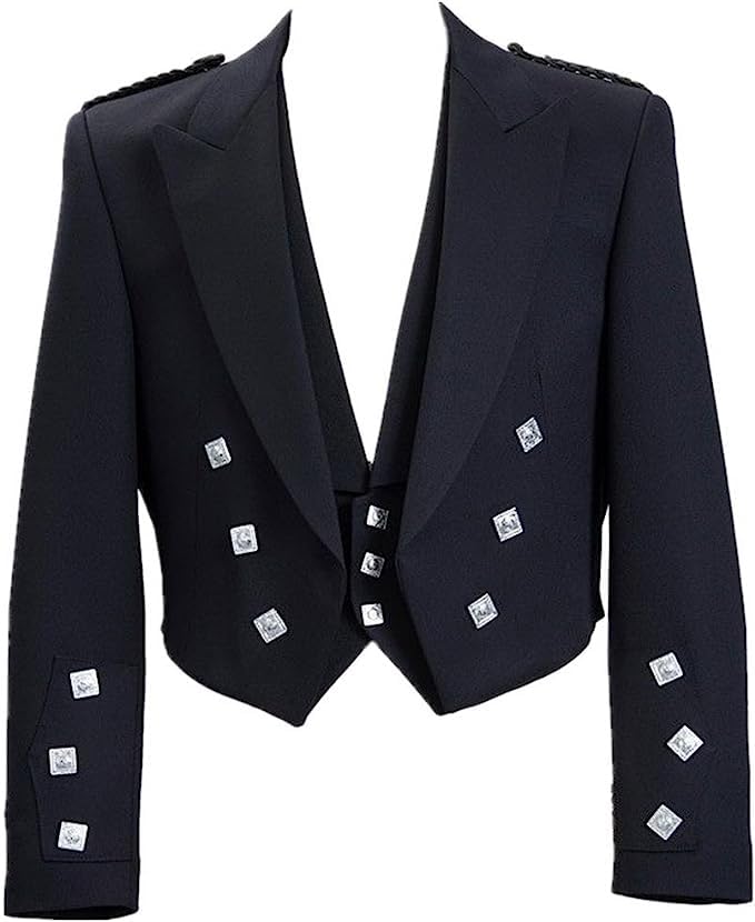 Scottish Prince Charlie Kilt Jacket with Waistcoat/Vest - Sizes 40