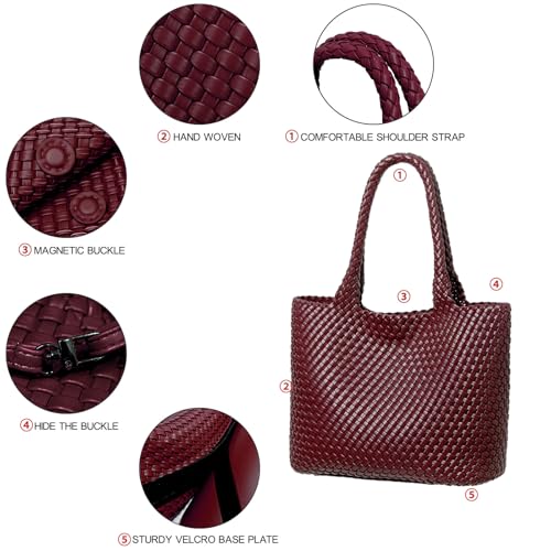 Image of JINMANXUE Fashion Woven Bag Shopper Bag Travel Handbags and Purses Women Tote Bag Large Capacity Shoulder Bags