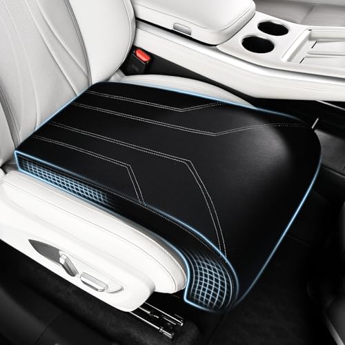 Image of FLORICH Car Seat Extender Leather Car Seat Extender Leg Support Cushion for Driver Seats Office Chair Car Seat Cushion Legs Rest Pads-Dark Black