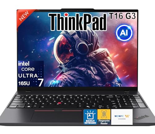 Lenovo ThinkPad T16 Gen 3 Touchscreen Business Laptop Intel Core Ultra 7 165U AI PC 16 WUXGA (1920 x 1200) 16GB DDR5 RAM 512GB SSD Win 11 Pro Thunderbolt 4 Premium Performance Workstation