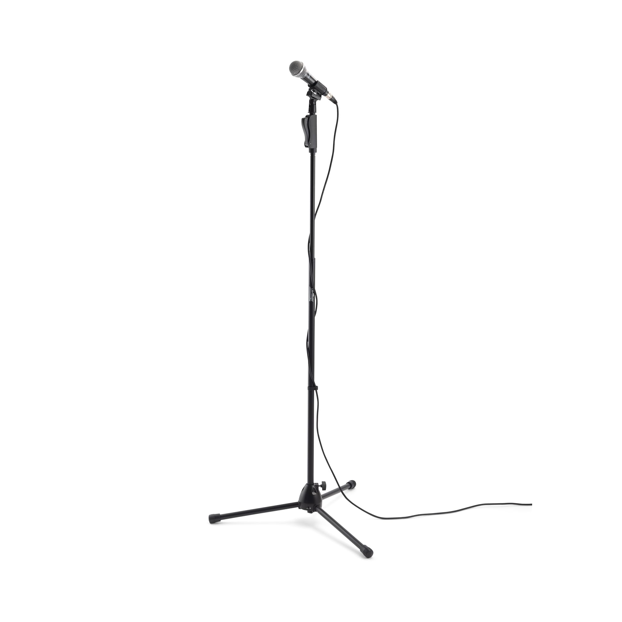 On-Stage MS7540 One-Handed Mic Stand with Tripod Base (For Vocal and Instrument Microphones, Height-Adjustable, Portable, Steel Construction, Standard 5/8?-27 Threading, Folding Tripod Base, Black)
