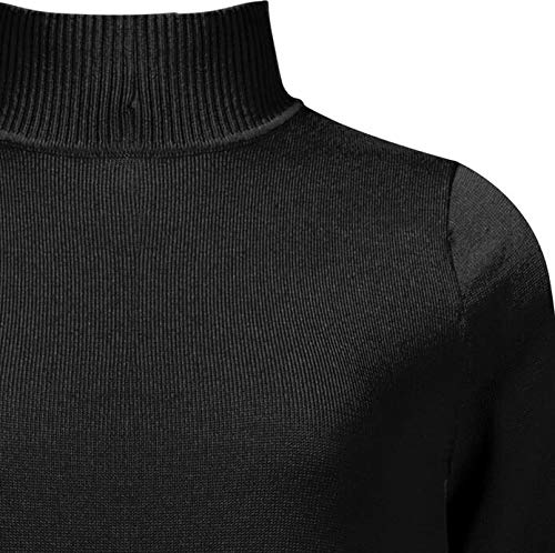 Suéter Básico em Tricô Gola Alta Manga Longa Seiki Feminino 830317-G-Preto