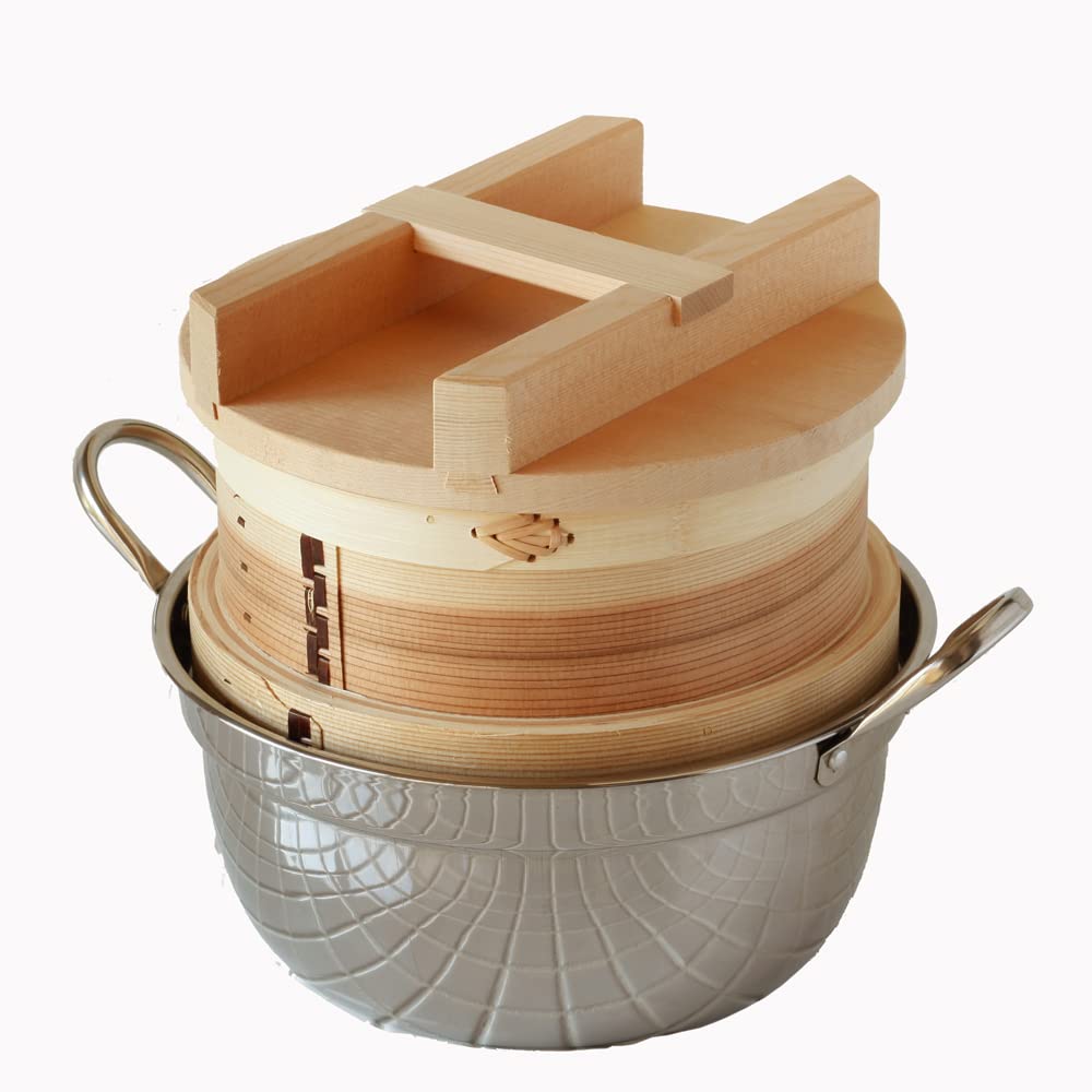 Amazon.co.jp: [かごや] 杉 和せいろ 21cm 鍋セット [ガス・IH対応