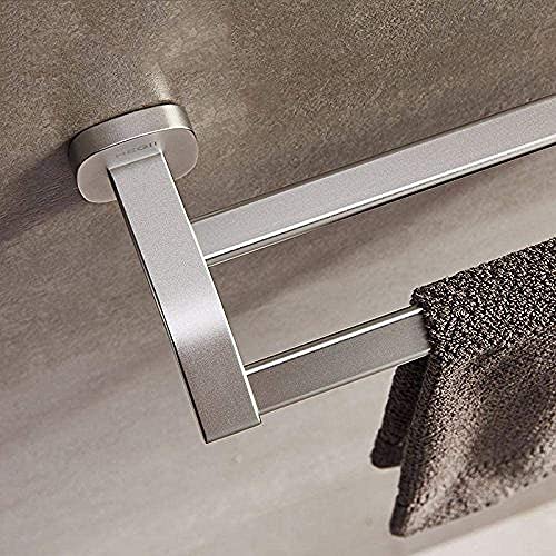 Porte-serviettes double mural en aluminium anti-rouille pour douche - 4