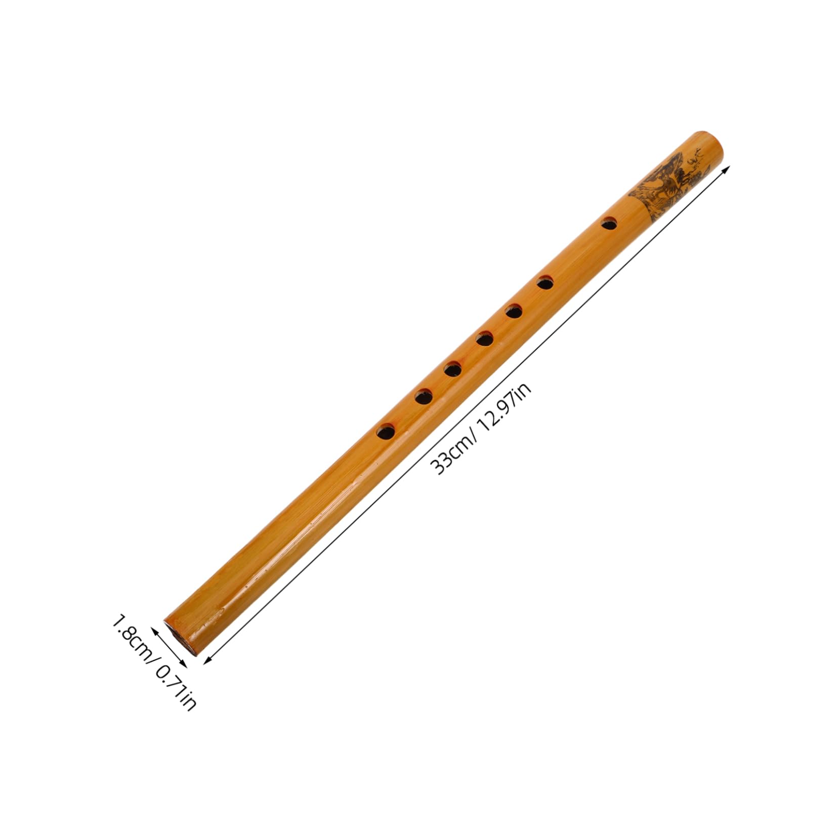 Kisangel Beginner Flute Vertical Flute for Students Traditional Bamboo 33cm for Practice Music Classes