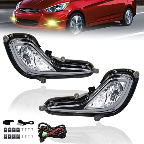 Amazon.com: Fit For 2012-2017 Hyundai Accent Pair Fog Lights Bumper ...