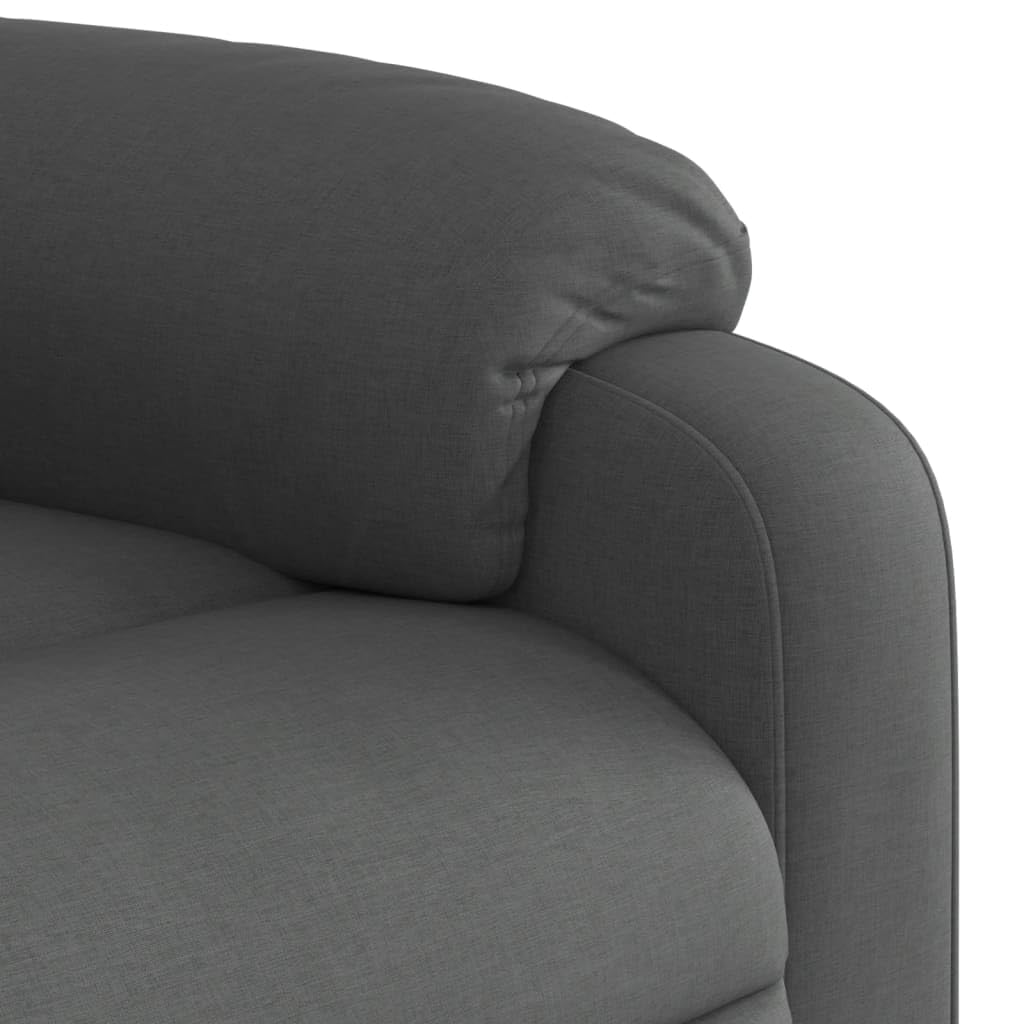 vidaXL Poltrona Reclinabile in Tessuto Grigio Scuro