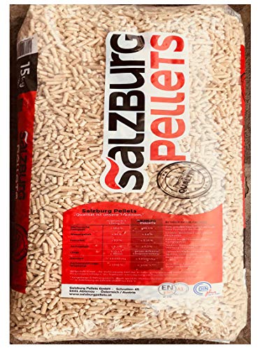 PELLET SALZBURG 100% ABETE AUSTRIACO ENPLUS A1 ALTO POTERE CALORIFICO SACCHI DA KG. 15 (20)