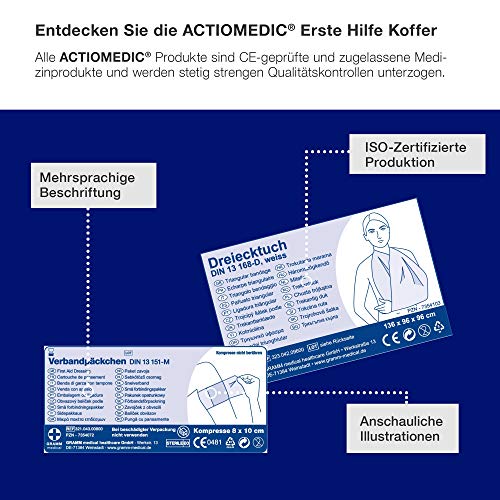 ACTIOMEDIC Erste-Hilfe-Nachfüllpackung nach DIN 13 157 I Nachfüllset für Verbandkasten & -Schrank mit mehrsprachiger Beschriftung I Notfallmedizinische Ausstattung, 24 x 16 x 6 cm - Image 6