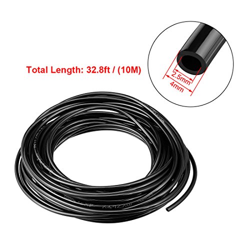 Uxcell Pneumatic Air Tubing, 4Mm Odx2.5Mm Id 10 Meter 32Ft Pu Polyurethane Air Compressor Tube Hose Pipe, Black #TOP3