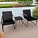 TerraVibe Balkonset 3 Teilig, Terrassenmöbel Set, Balcony Furniture aus Metallrahmen und Textilene-Stoff, Balkonmöbel 2 Personen, Gartenlounge Outdoor, Patio Furniture Sets für Garten, Balkon