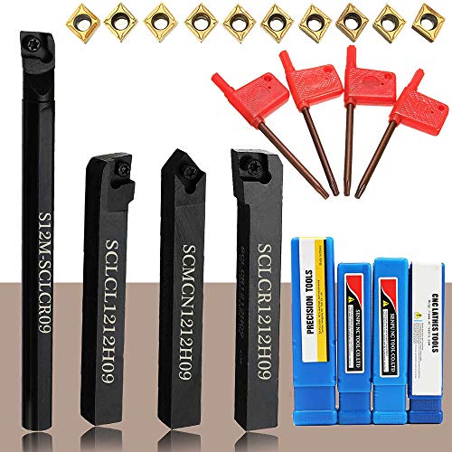Porte-Outil de Tournage eytoll Jeu d'outils CNC Torno 4PCS+ Inserts en carbure CCMT09T304 + Clé T15