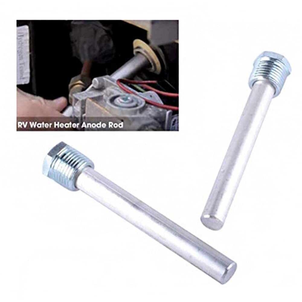 Riloer Lot de 2 bâtons d'anode de magnésium pour chauffe-eau RV, tige d'anode pour chauffe-eau chaude, pièces de rechange pour chauffe-eau