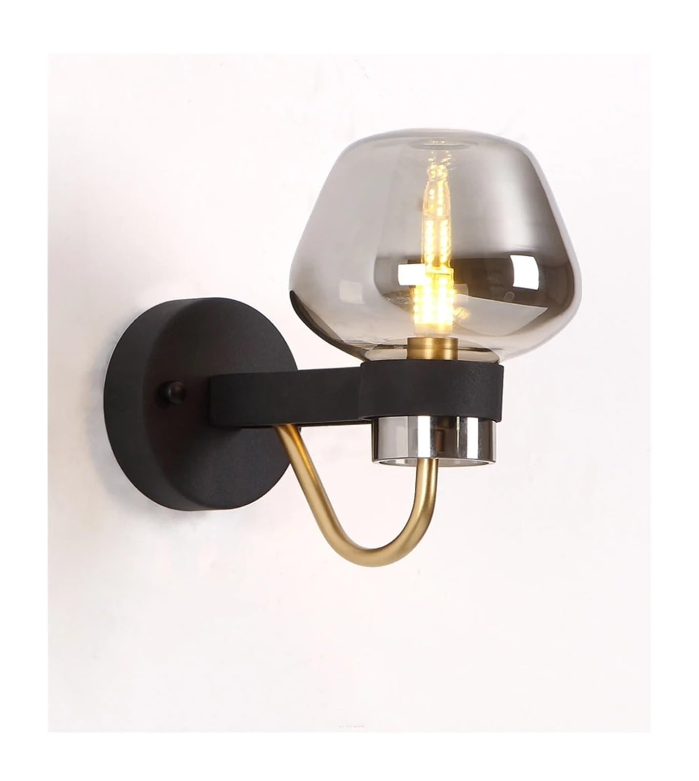 CWCQGH Wall Sconces, Modern Simple Black LED Glass Wall lamp Bedroom Bedside Corridor Light Living Room TV Background Decorative Light,Black3
