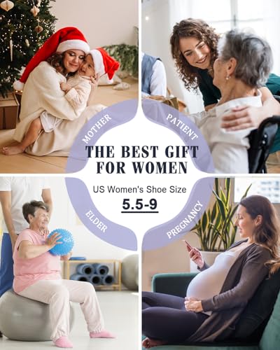 yeuG Pilates Grips Socks for Women, Non Slip Socks for Yoga, Barre, Dance, Hospital, Workout Anti Skid Crew Socks, A01-dark Grey/Beige/Army Green/White, S-M