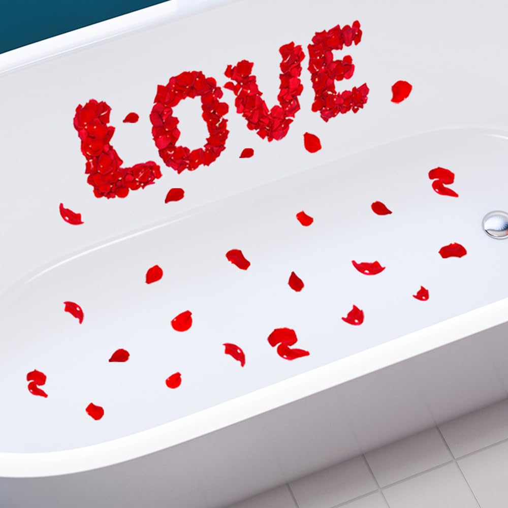 Hubangzhu Color 6Pcs Love Flowers Bathtub Toilet Stickers Decals,Fish Bird Flower Leaf Waterproof Bathtub Lid Tank Seat Decals Cistern Self-Adhesive Bathroom Wall Sticker