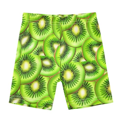 Green Kiwi Fruits Girls Bike Shorts Toddler Soft Cotton Active Under Dress Shorts