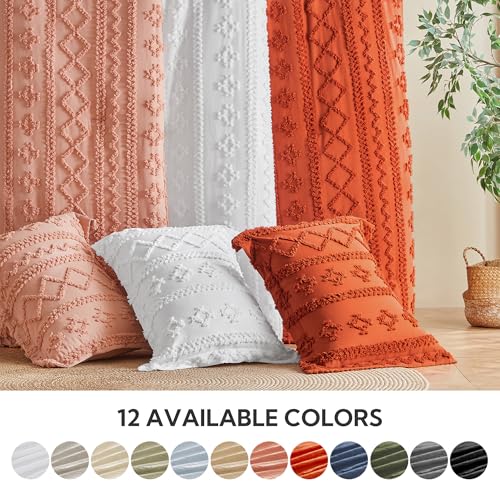 Image of MR&HM Full Size Bed Sheets and Comforter Set Terracotta, 7 Pieces Tufted Boho Beddding Sets, Farmhouse Bed in a Bag with 1 Comforter, 2 Pillow Shams, 2 Pillowcases, 1 Flat Sheet, 1 Fitted Sheet