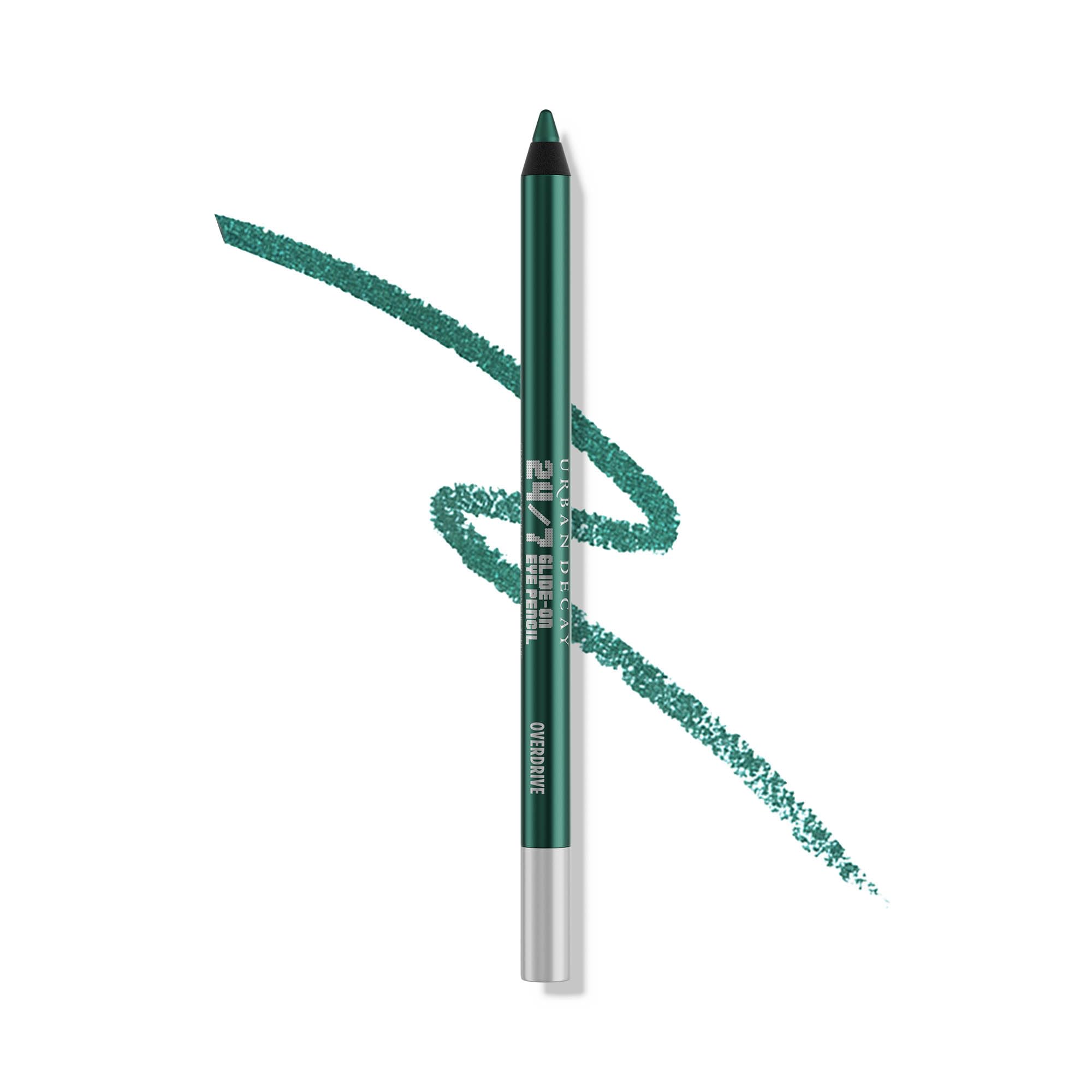 urban decay 24/7 glide-on waterproof eyeliner pencil - smudge-proof, long-lasting, transfer-proof, up to 16hr wear, smooth no-tug formula, overdrive (deep green metallic) - 0.04 oz