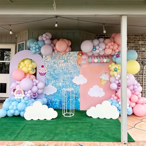 Image of Pastel Balloons, 12 Inch 35PCS Light Pink Blue Yellow White Latex Balloon, Multicolor Balloon for Kids Graduation Easter Wedding Rainbow Party Birthday Bridal Baby Shower Party Decorations Supplies