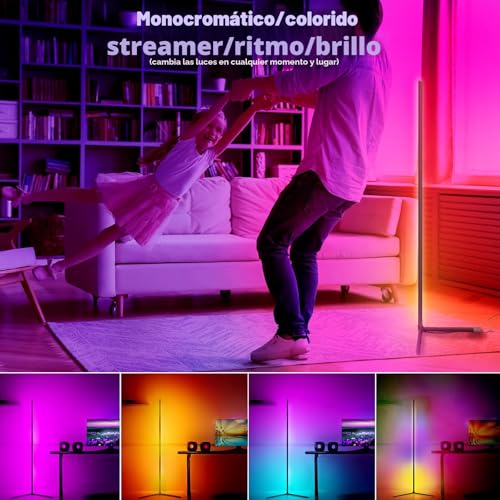 CS COSDDI Lámpara de pie regulable con app para iluminar rincones oscuros del salón 6