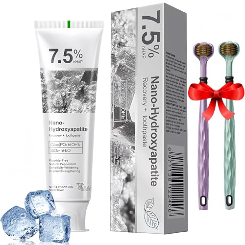 Dentifricio alla nano-idrossiapatite per una protezione avanzata dello smalto, menta naturale, formula efficace senza fluoro per denti sensibili, alito fresco a lunga durata (1 Pezzo)