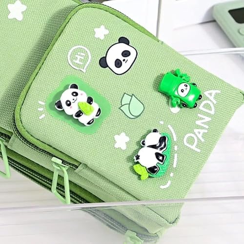 Image of Royals hub EVA Panda Cartoon Theme 3D Pencil Case Pouch, Multipurpose Zipper for Kids, Pen and Pencil Bag for School Kids, Girls, Stationery Storage Box, Green