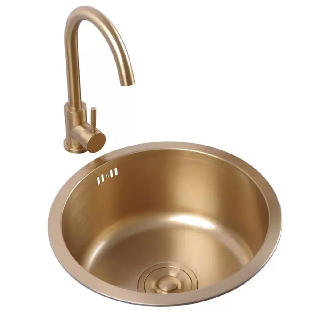 Évier simple rond résistant pour petit espace de cuisine et studio urbain