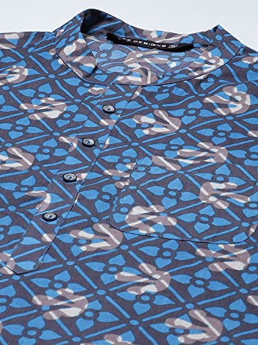 See Designs Cotton Regular Mens Kurta (14647454_Blue_L)