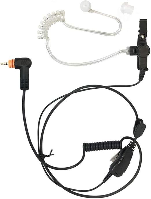 PROMAXPOWER 1-Wire FBI Security Acoustic Clear Tube Earpiece Headset with PTT Mic for Motorola Two-Way Radios PMLN7157A, SL300, SL2600, SL3500e, SL7550, SL7580e, SL1K, TLK100