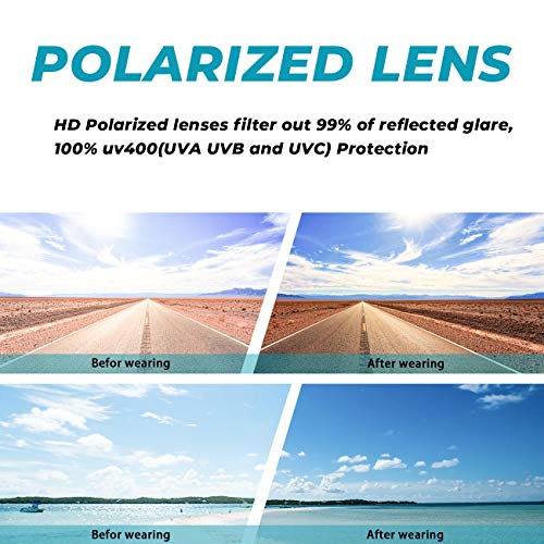 Image of MAXJULI Polarized Sunglasses for Big Heads Men Women (FIT M /L,NOT FIT XXL),Ultra Light and Thin 8105