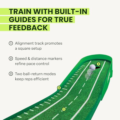 Image of Perfect Practice Putting Mat & Chipping Net, Indoor & Outdoor Putting Green, Chipping Mat for Home & Office, Premium Golf Training Aids for Putting Practice with Realistic Turf, Golf Gifts for Men
