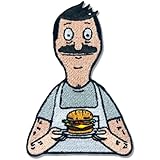 Ata-Boy Bob's Burgers Bob Holding Burger 3' Full Color Embroidery Iron-On Patch