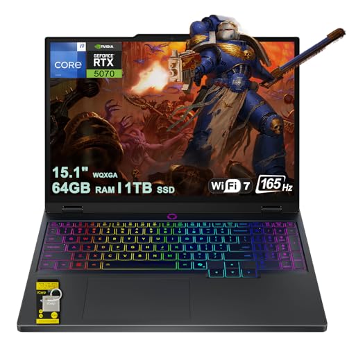 Legion 5i Gaming Laptop 15.1" WQXGA 2560x1600 OLED 165Hz (100% DCI-P3, 1000nits HDR) Intel 24-core i9-14900HX 64GB RAM 1TB SSD GeForce RTX 5070 (fino a 798 AI Top) Retro RGB lit Win11 Hub ICP