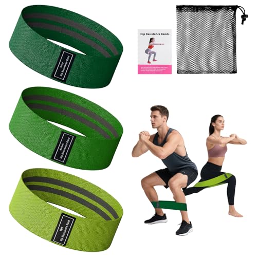 MOTIBACK Fitnessbänder Stoffbänder 3er Set, Resistance Bands Fitnessband, Terrabänder Widerstandsbänder für Krafttraining Muskelaufbau Hip Beintraining, Gymnastikband für Yoga Pilates Workout (C)