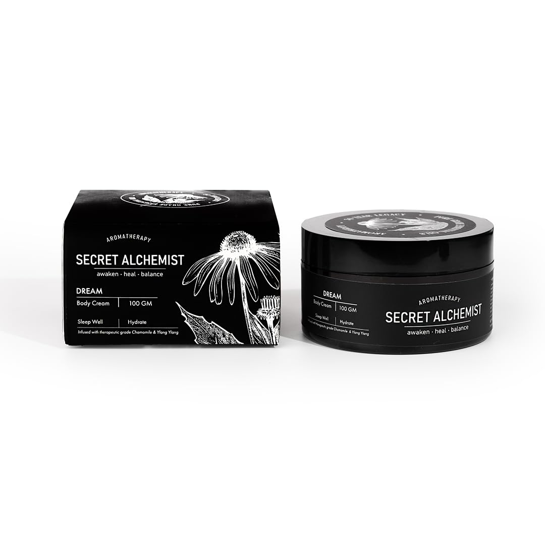 Secret Alchemist Dream Body Cream with Cocoa Butter | Hyaluronic Acid & Niacinamide | 48H Hydration & Sleep Well | Infused with Ylang Ylang | Lightweight Night Cream - 100gm