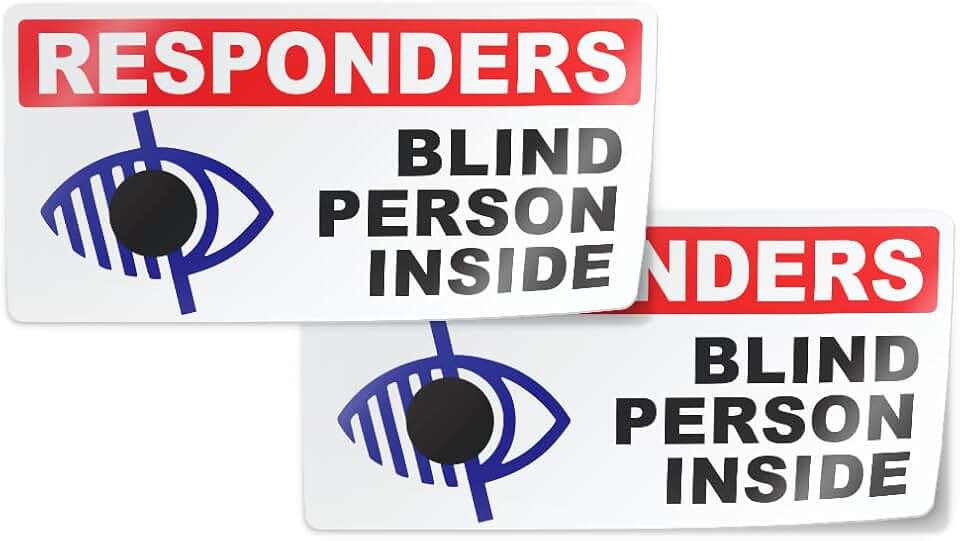 Blind Person Inside Warning Sticker