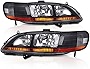 AJP Distributors Honda Accord Sedan Coupe Headlights Lamps (Black Amber)