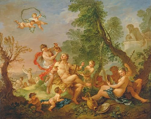 Affiche Charles Natoire Bacchanale : impression toile décoration murale 60x90cm