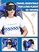 SARISUN Travel Pillows for Airplanes, Airplane Pillow for Long Flight, Airplane Head Strap with Sleep Eye Mask, 360° Support Headrest for Car Trip, Travel Essentials Stop Bobblehead, Mottled Blue