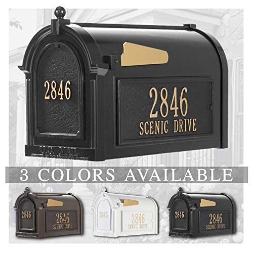 Personalized Whitehall Capitol Mailbox with Door & Side Address Plaques Personalized Mailbox (3 Colors Available)