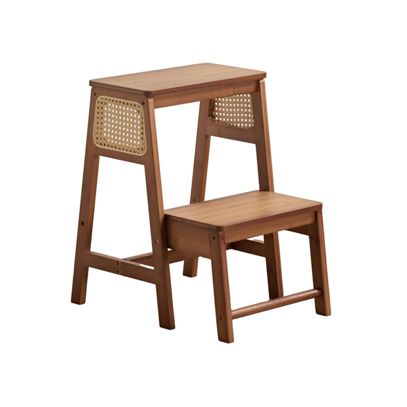 2-Stufen-Hocker, wendbarer Bambus-Küchen-Stehturm, for Badezimmer, Waschbecken, Küchentheke, Schlafzimmer, kann ca. 100 kg tragen(Color2)