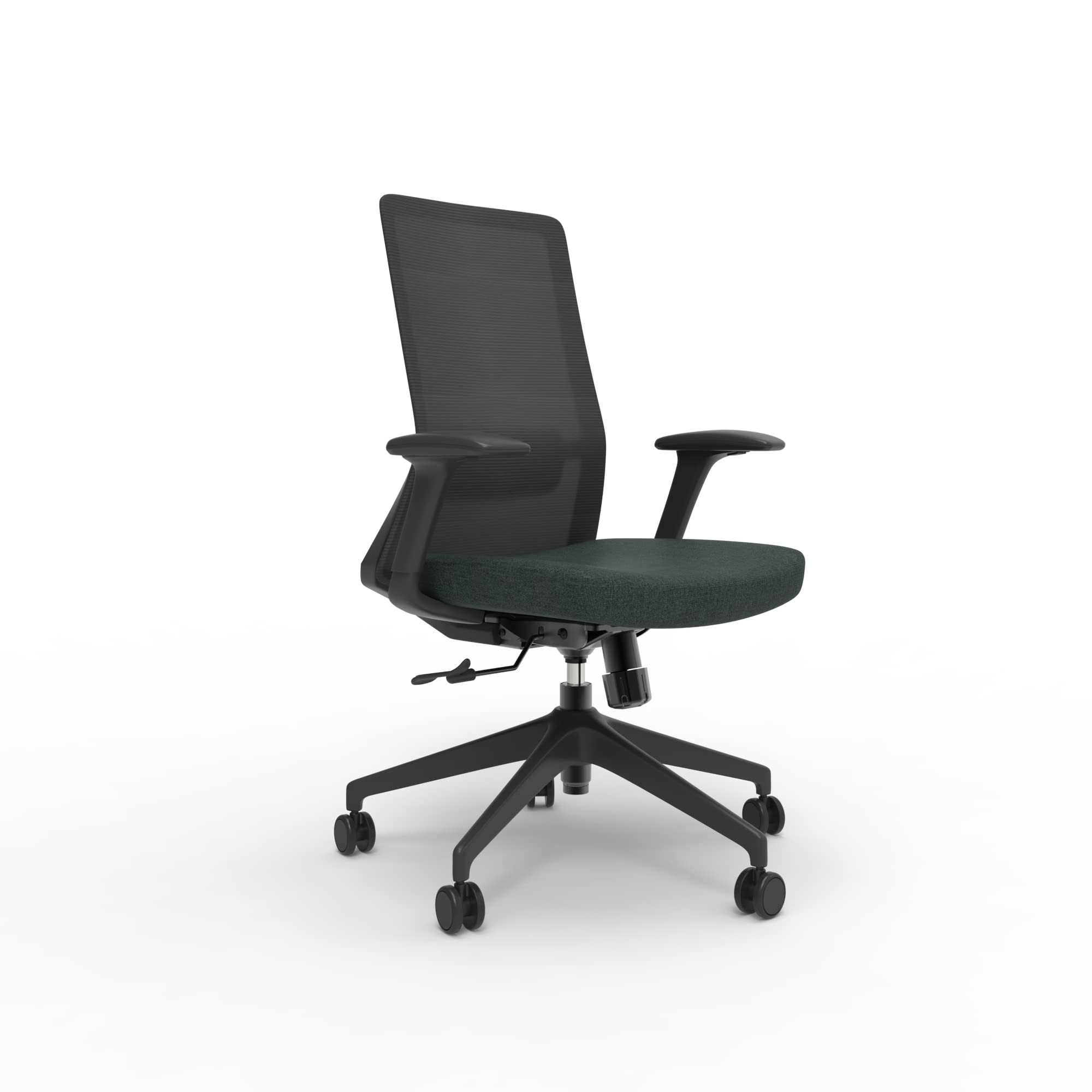 BAFCO Mid Back | Ergonomic Office Executive Adjustable Height | Comfort Mesh Wide Seat | Home Working Study Office Staff Chair (Black)