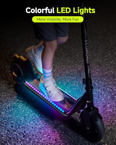Image of ECOROAD EK6 Kids Electric Scooter for 6-12, 3 /6 /10mph Speeds for Ultimate Comfort & Adjustable Height, 150W & Dual Brake Safety Electric Scooter, for Outdoor Play, Park Rides (Rider:3.9-5.2 FT)