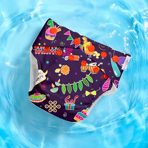 Image of SuperBottoms Swimming Diapers for Babies & Toddlers - Reusable & Adjustable Swim Diapers - Washable Cloth Diapers - Skin Friendly Fabric - Easy to Clean - Fits 3M - 3Y