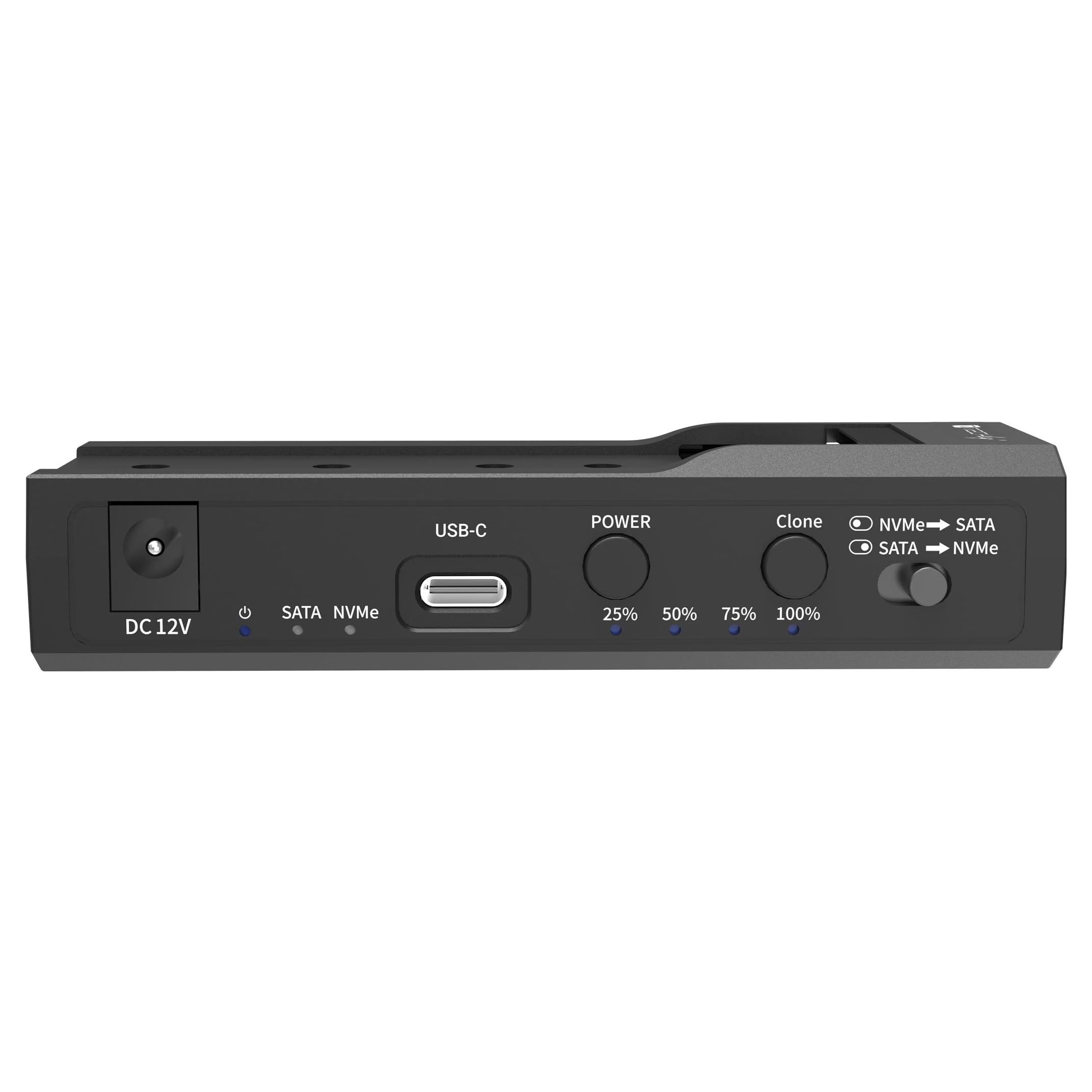 Techly 623615 Adattatore/Duplicatore per HDD/SSD SATA da 2,5”/3,5” e SSD NVME M.2 Nero