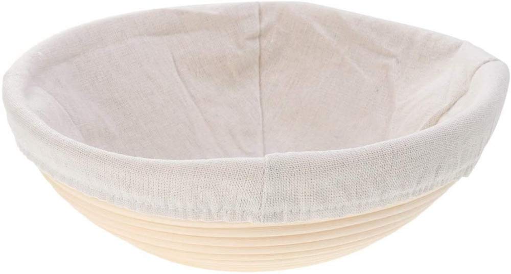 1 Cestas Redondas a Prueba De Pan Para Pan De Masa Madre, Juego De Cestas a Prueba De Masa Madre Con Forro De Tela Para Hacer Pan Para La Cocina (25 X 25 X 8,5 Cm)